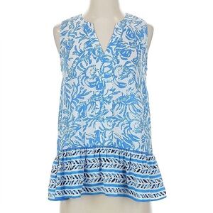 Lilly Pulitzer “On a Roll” Blue and White Gramercy Top
